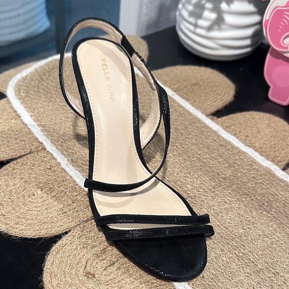 Pelle Moda Black Strappy Heels